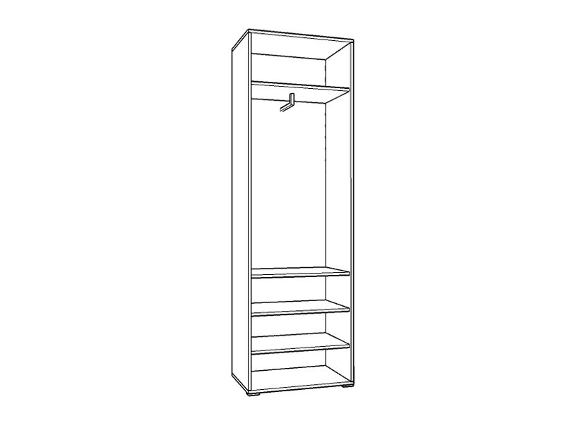 Xanil White & Oak Mirrored Wardrobe - Narrow