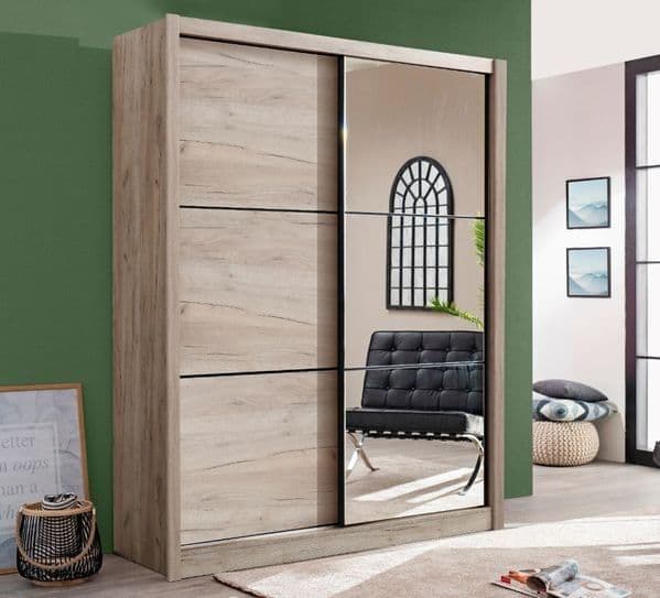 Alor Oak Sliding Wardrobe - 166cm