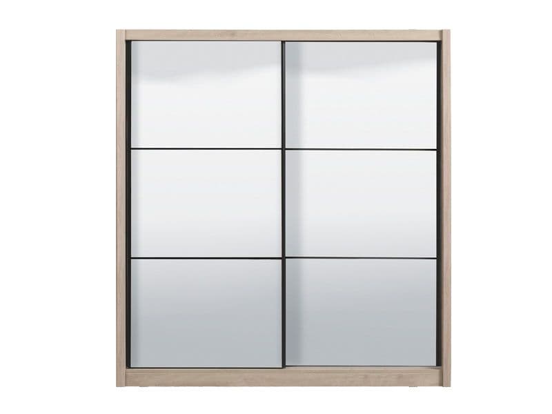 Maron Oak Mirrored Wardrobe - Sliding Door
