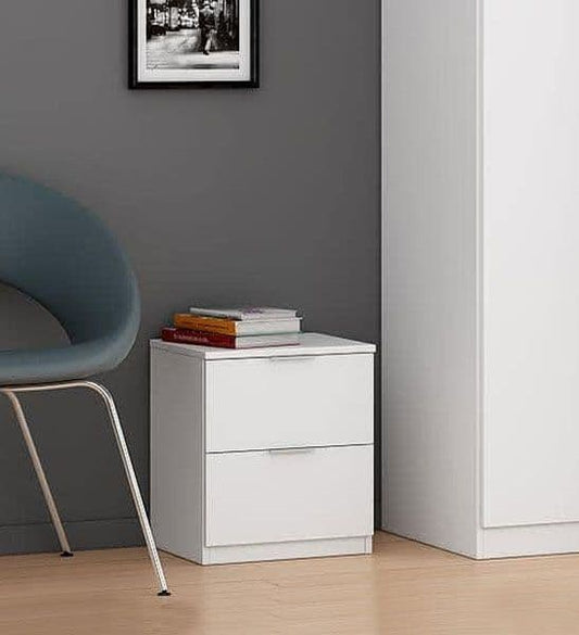 Elas White 2-Drawer Bedside Cabinet