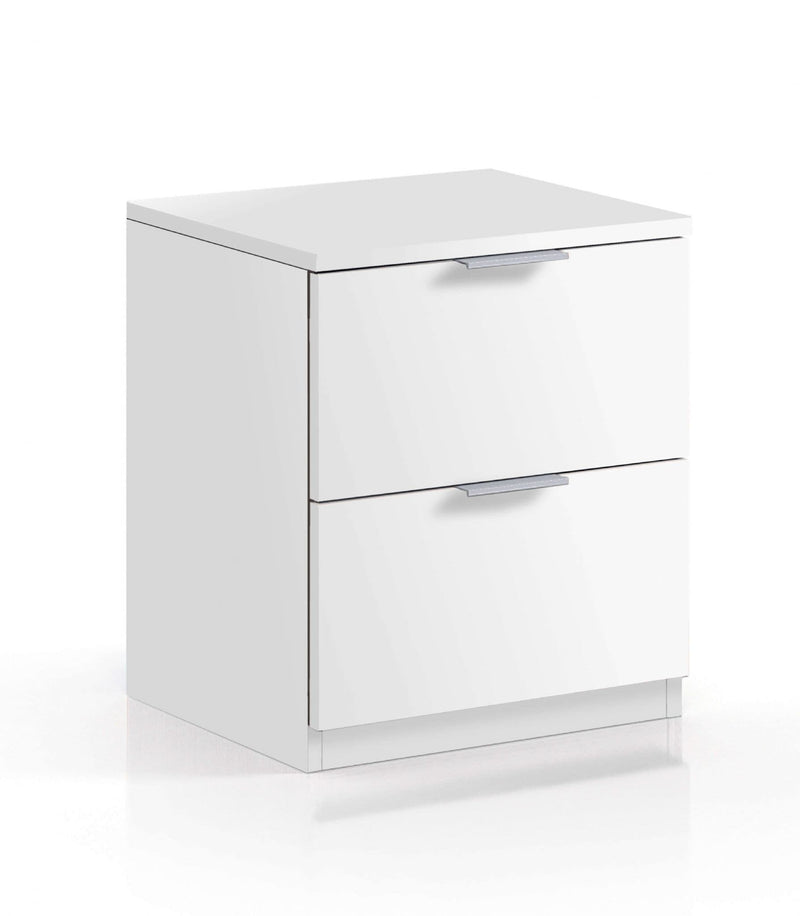 Elas White 2-Drawer Bedside Cabinet