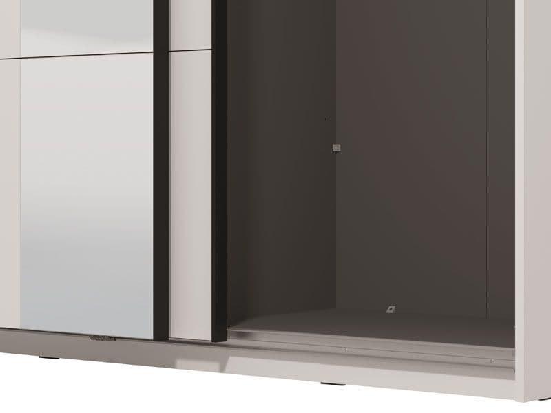 Selur White Sliding Wardrobe - Mirrored