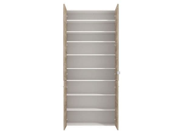 Fenan Oak Shoe Cabinet - Mirrored, 50 Pair