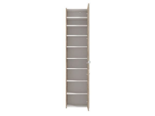 Toran Oak Slim Shoe Cabinet - Tall Storage