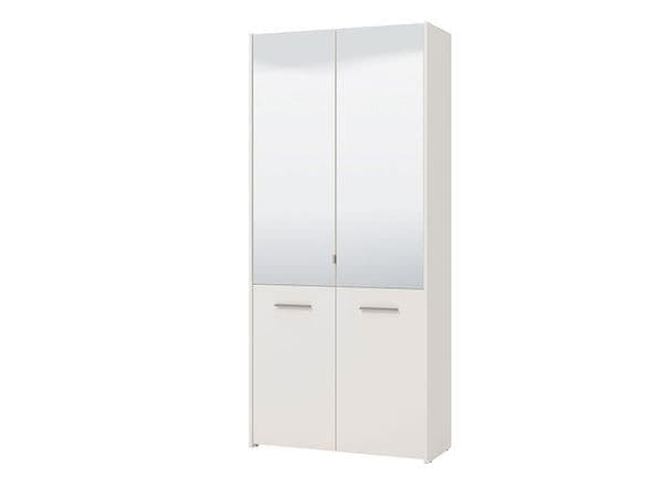 Xanor White Mirrored Shoe Cabinet - 50 Pair