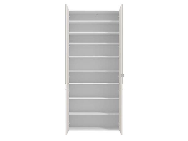 Xanor White Mirrored Shoe Cabinet - 50 Pair