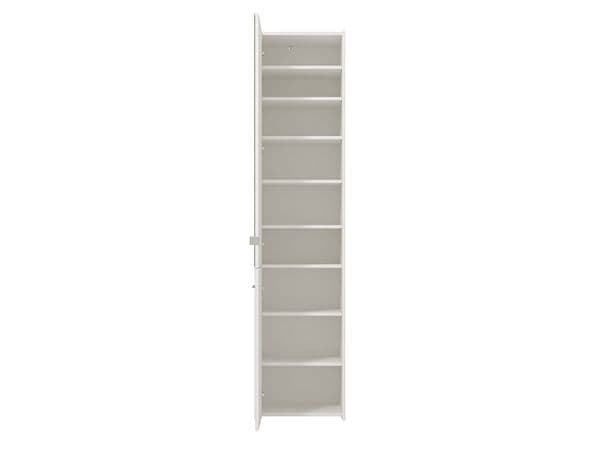 Zoren White Mirrored Shoe Cabinet - Slim