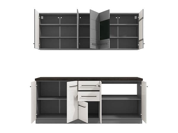 Garus White & Grey Kitchen Unit - Gloss Finish