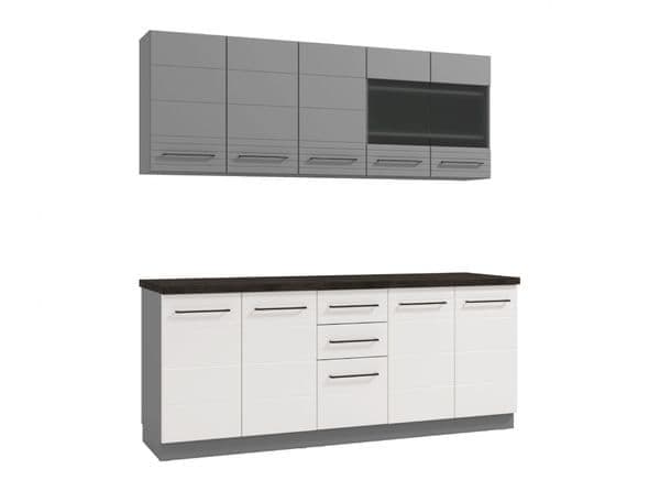 Garus White & Grey Kitchen Unit - Gloss Finish