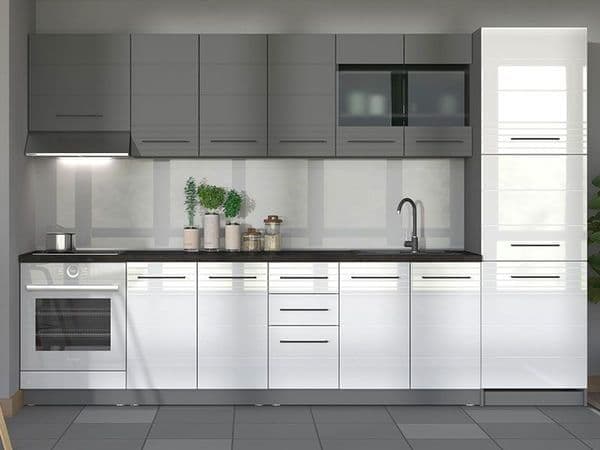 Torum White & Grey Larder Unit - 60cm Tall