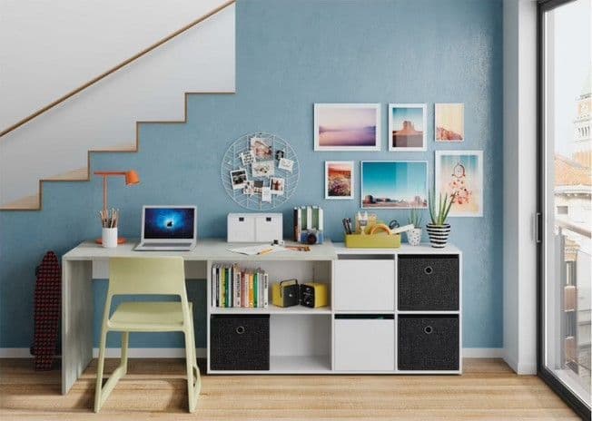 Aleth White & Grey Corner Desk - Flexible