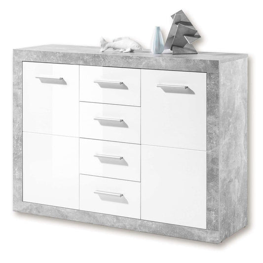 Orion Grey & White Sideboard - 2 Door, 4 Drawer
