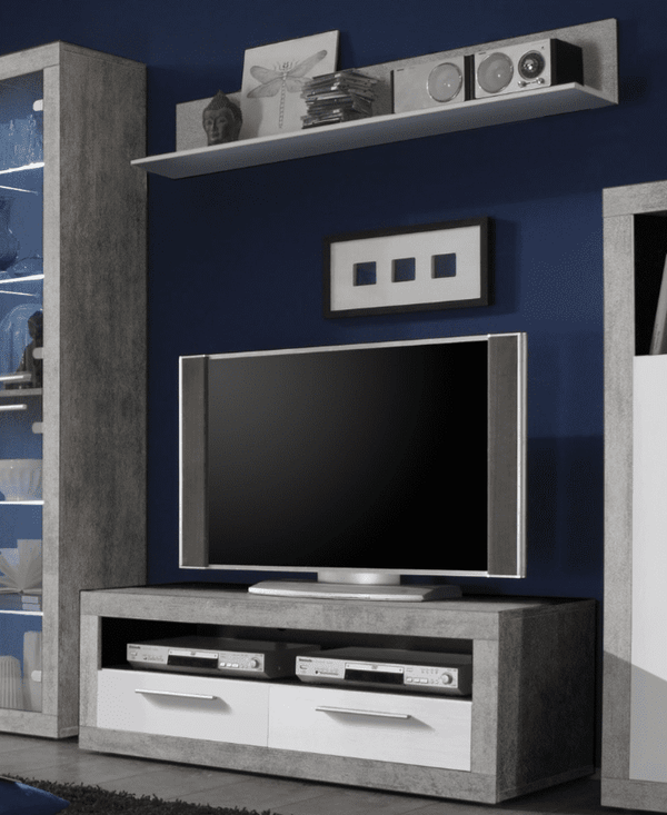 Alum Grey & White TV Cabinet - 120cm