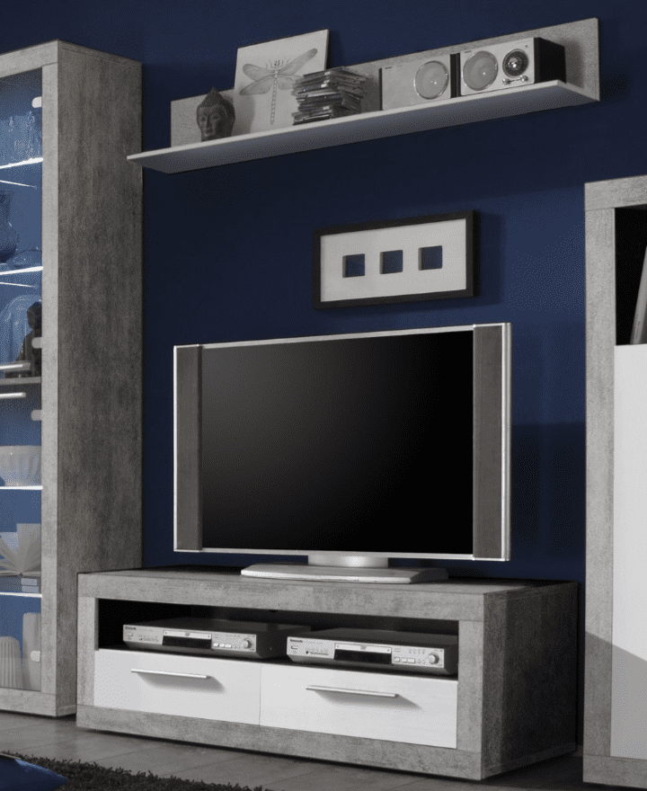 Alum Grey & White TV Cabinet - 120cm