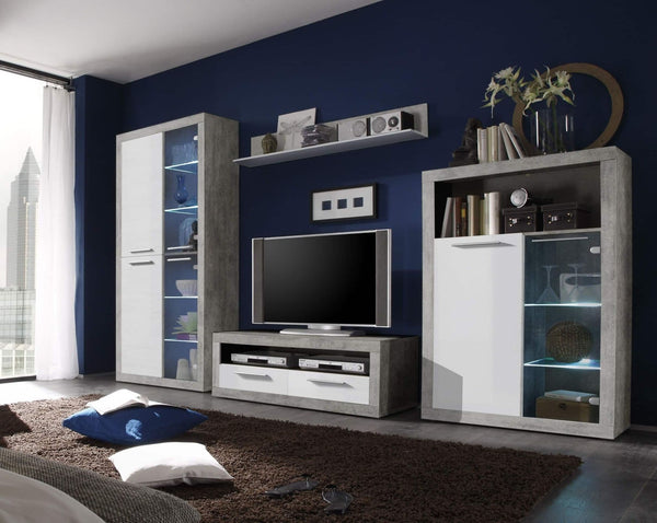 Alum Grey & White TV Cabinet - 120cm