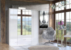 Garin White Mirrored Wardrobe - 4 Door, 2 Drawer