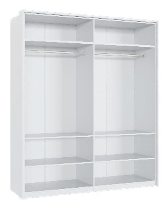 Elir White Mirrored Wardrobe - 4 Door