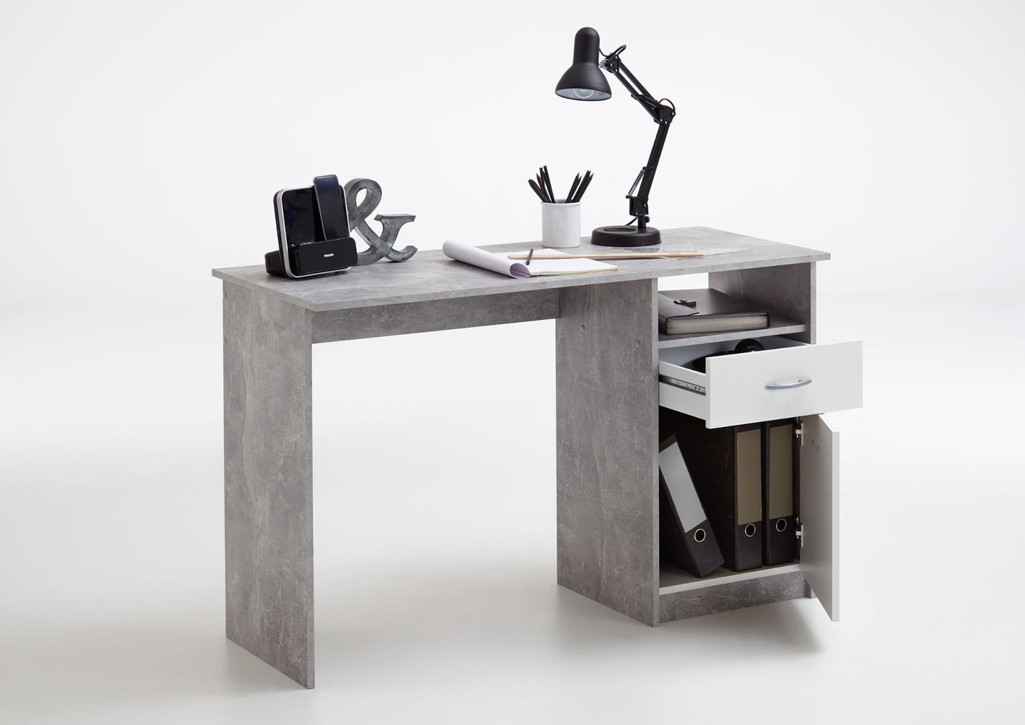Belal Grey & White Desk - Modern Office