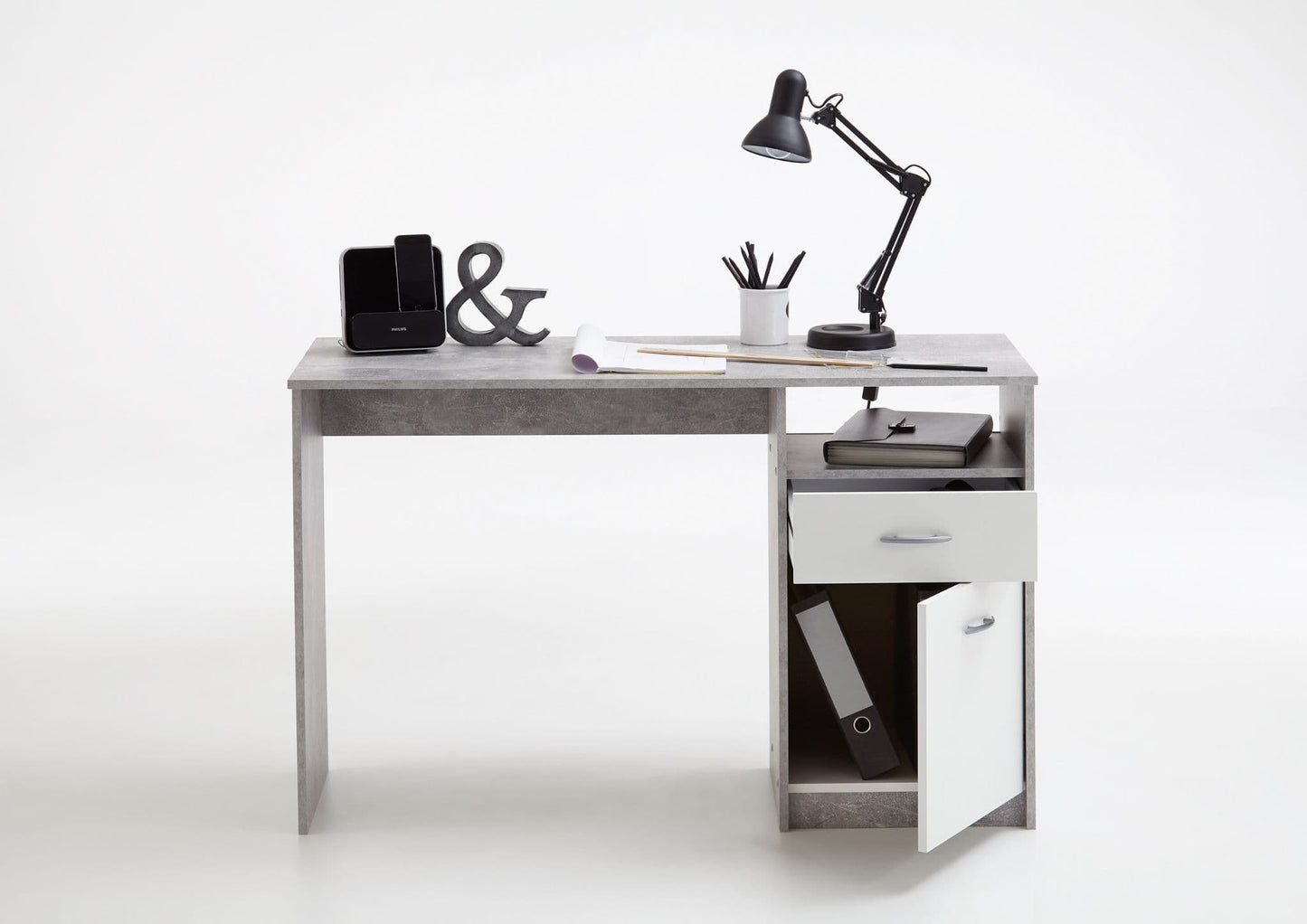Belal Grey & White Desk - Modern Office