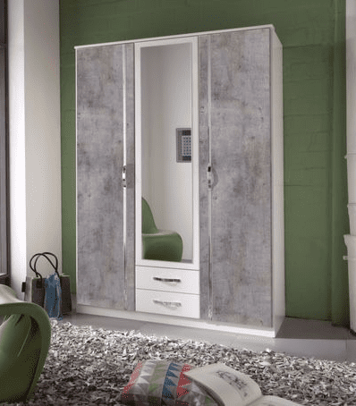 Ralos 3-Door Wardrobe - 2 Drawer Storage