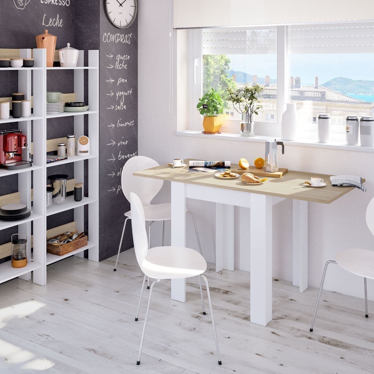 Noron White & Oak Extending Dining Table - Small