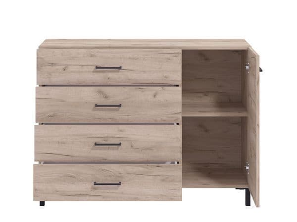 Ulil Oak Sideboard - 1 Door, 4 Drawer