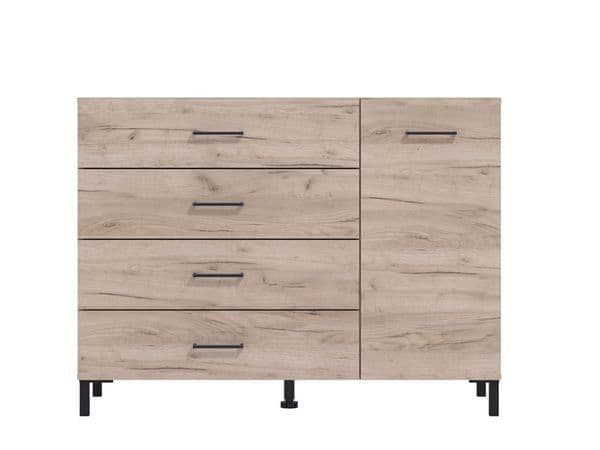 Ulil Oak Sideboard - 1 Door, 4 Drawer