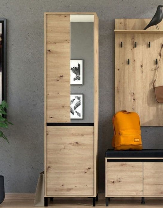Loran Oak Slim Wardrobe - Hallway Storage