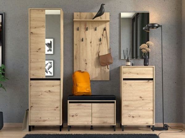 Loran Oak Slim Wardrobe - Hallway Storage