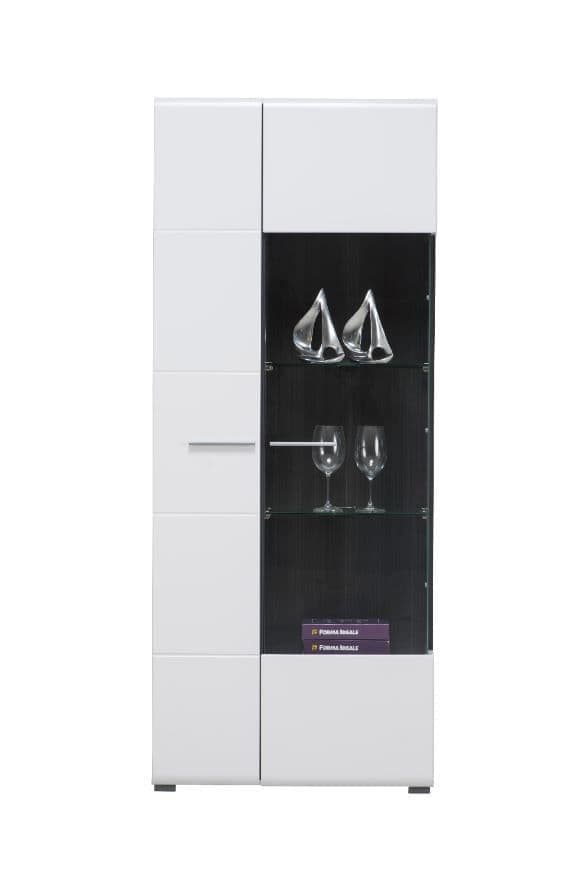 Garor White Tall Display Cabinet - Modern