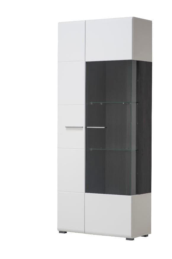 Garor White Tall Display Cabinet - Modern