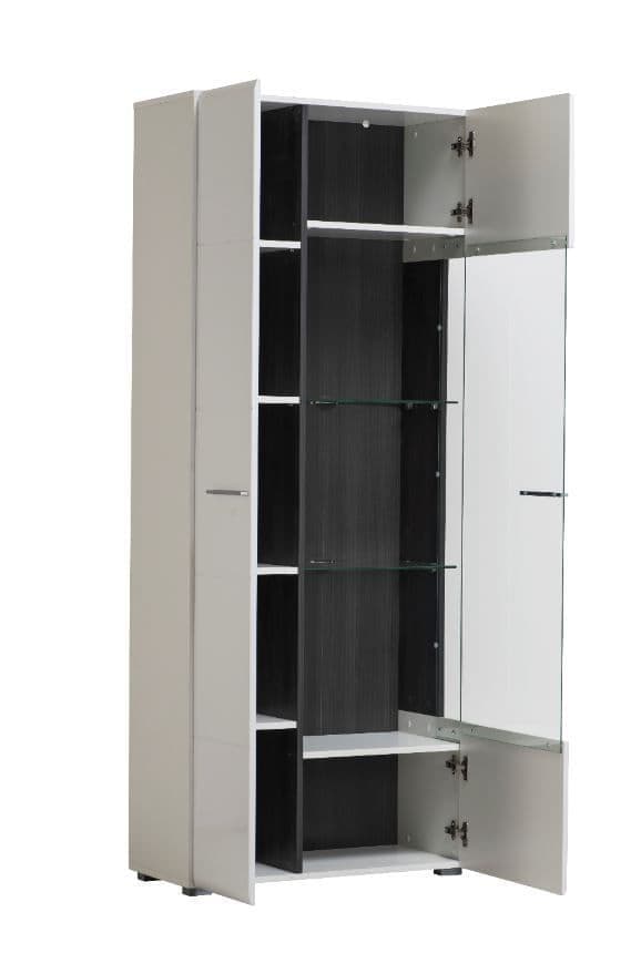 Garor White Tall Display Cabinet - Modern