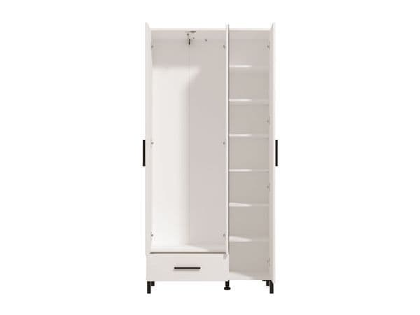 Helel White Mirrored Wardrobe - 3 Door, Hallway