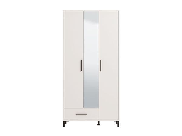 Helel White Mirrored Wardrobe - 3 Door, Hallway