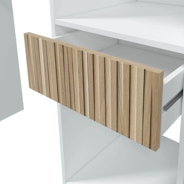 Yelor Oak & White Open Wardrobe - With Shelves