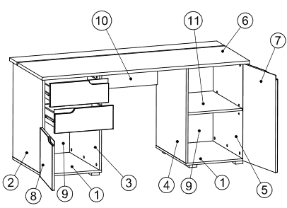 Quineth White Computer Desk - Large