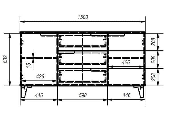 Ulan Oak Sideboard - 2 Door, 3 Drawer, Wide