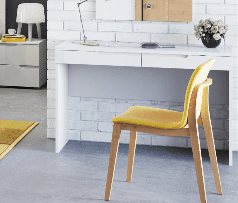 Marus White Dressing Table - 2 Drawer