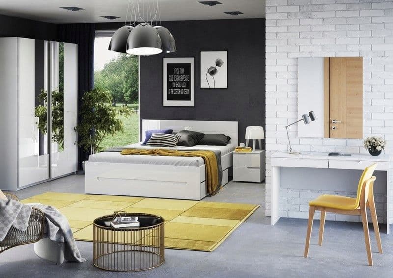 Marus White Dressing Table - 2 Drawer