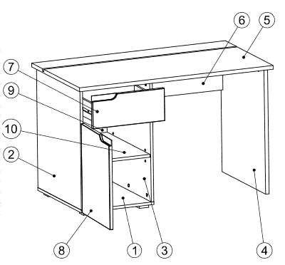 Quinos White Computer Desk - Modern Office