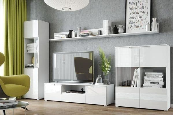 Weneth White Display Cabinet - Modern
