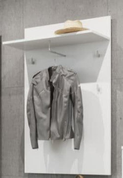 Loron White Hallway Coat Rack - Wall Mounted