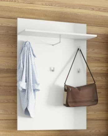 Loron White Hallway Coat Rack - Wall Mounted