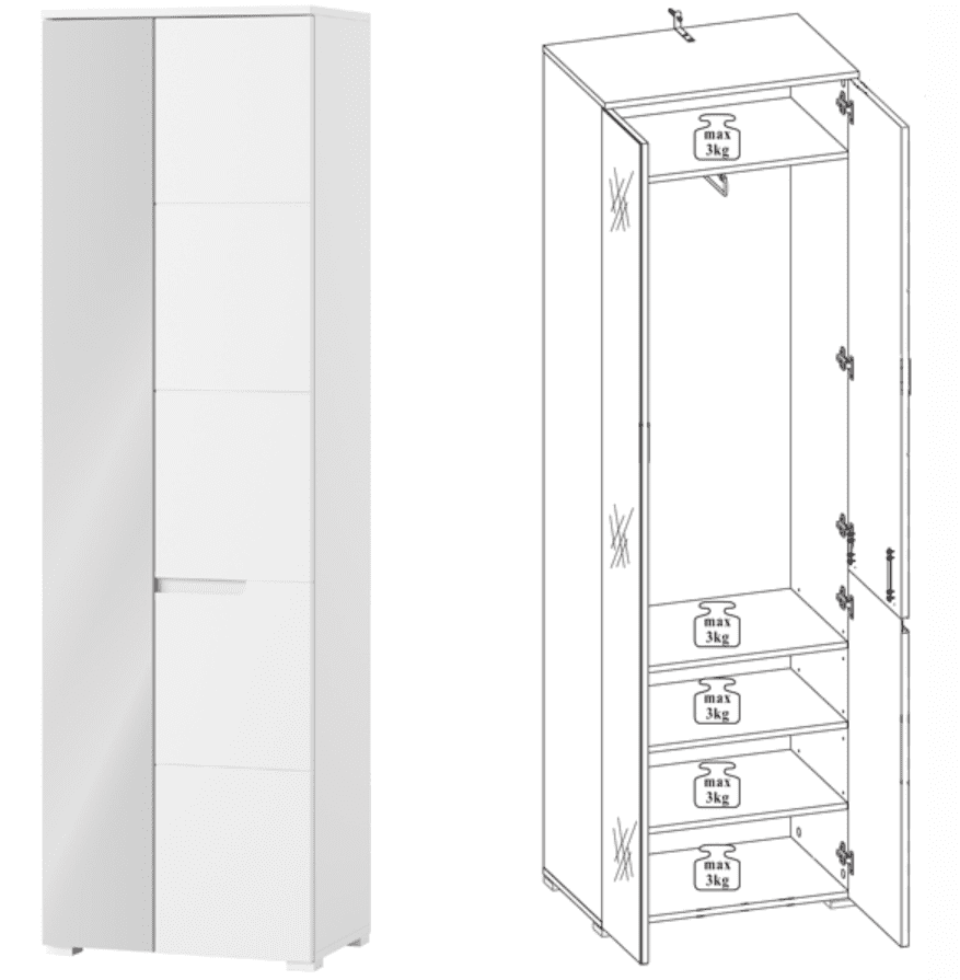 Loral Mirrored Wardrobe - Modern Storage