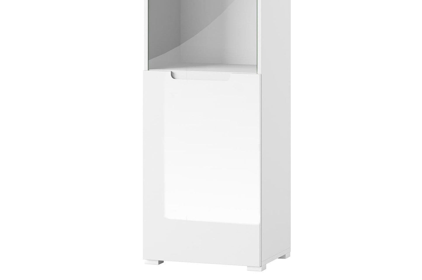 Torus White Display Unit - Glass Door, Tall