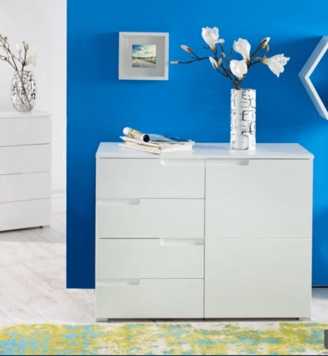 Zoral White Narrow Sideboard - Compact