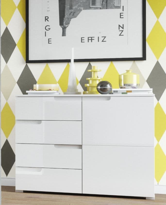 Zoral White Narrow Sideboard - Compact