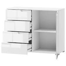 Zoral White Narrow Sideboard - Compact