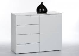 Zoral White Narrow Sideboard - Compact