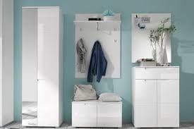 Fenar White Tall Sideboard - Gloss Finish